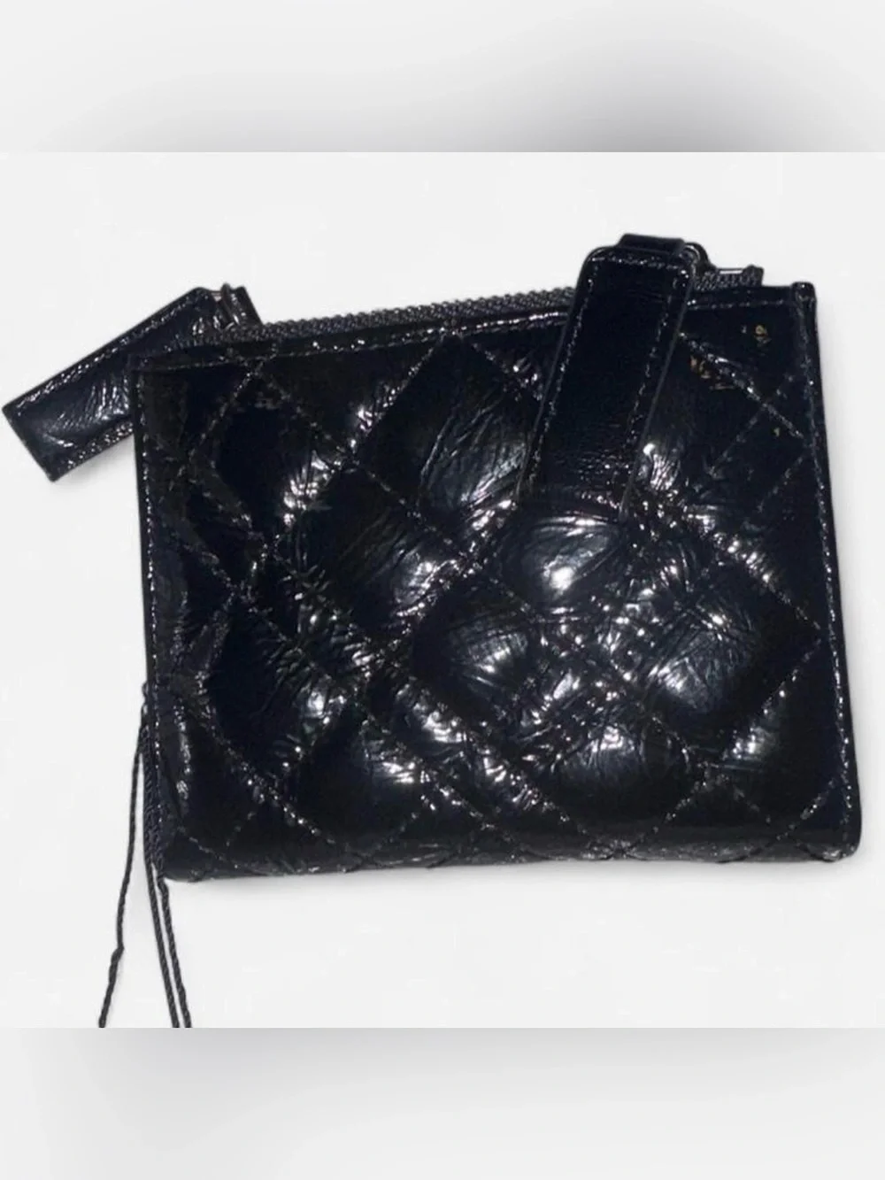 Kurt Geiger Black Quilted Patent Wallet